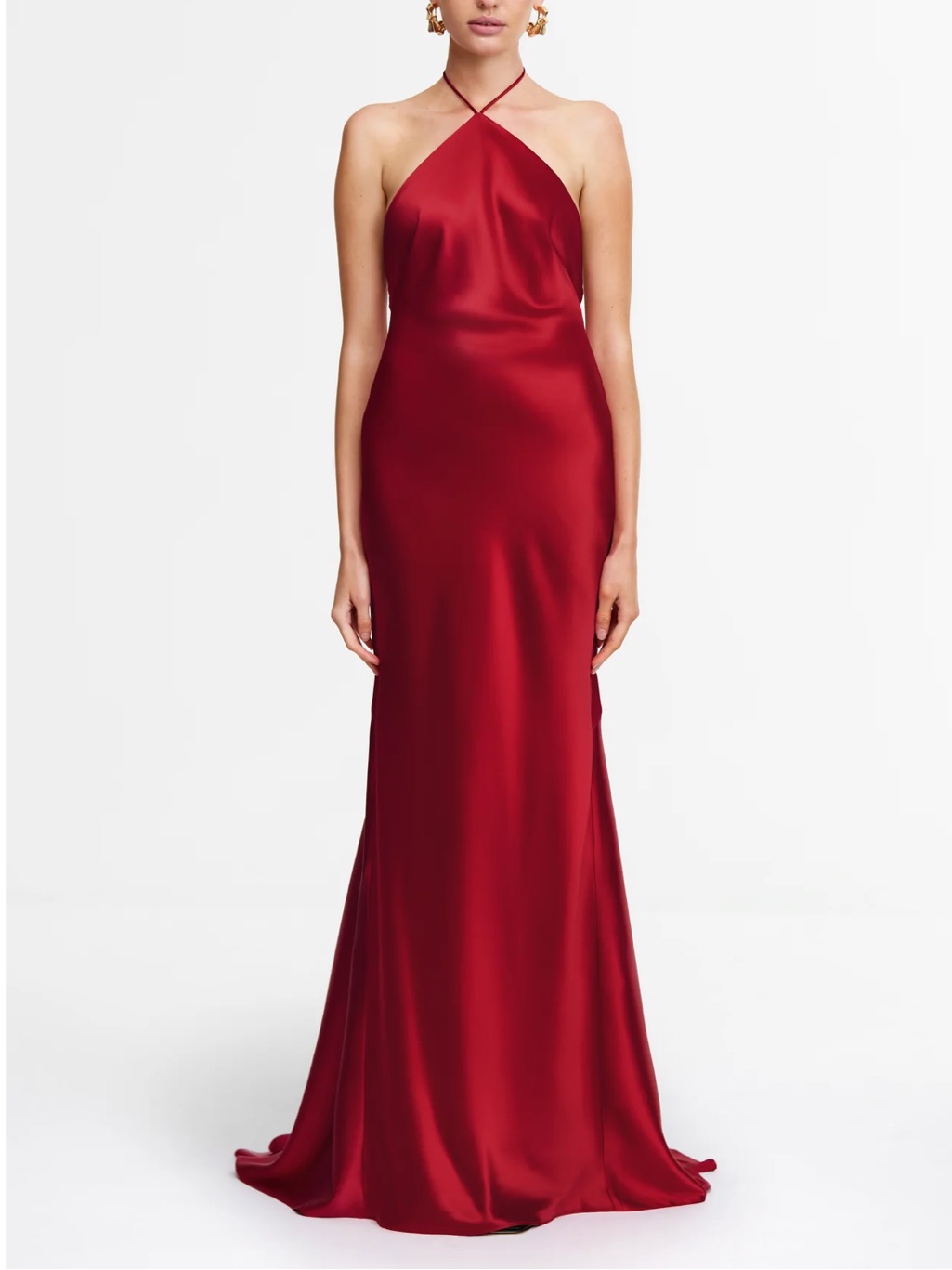 New Acler Tarnacre Gown Crimson Red Satin Maxi Dress Formal Us 10